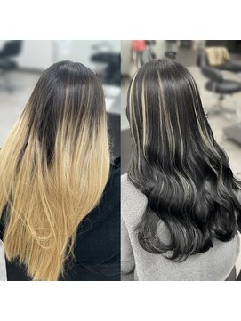 ガルボヘアー 桟橋店(garbo hair) ハイライトハイトーンプルシールエクステ
