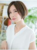 綾瀬/髪質改善/くすみベージュ×うるツヤぶつ切りボブk