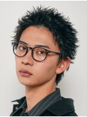 心斎橋スパイキーパーマビジネスヘアフェザーショートパーマ緩め