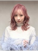ゆるふわセミディ/ピンクベージュ/ピンクアッシュ/日吉