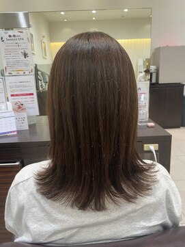 プランタンシエル(printemps CIEL) medium hair オリーブ×ベージュ