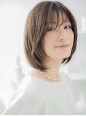 美髪ヘーゼルグレージュ顔周りレイヤースタイルA1上尾30代40代