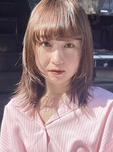 コーラルベージュ/ボブ/レイヤーカット/顔周り/ブリーチなしダブルカラー/前髪/学割U24/ブリーチ/下北沢