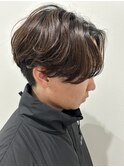 メンズマッシュセンターパートスパイラルパーマニュアンスパーマ