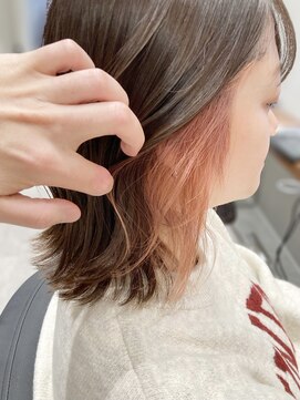 切りっぱなしボブ×インナーカラー【中村隆寛】