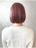 ピンクベージュ×コンパクトボブ　r26