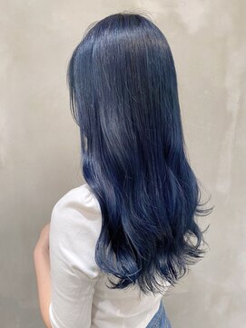 アイティーバイアルバム 八王子店(IT by ALBUM) ネイビーブルー_外ハネボブセクションカラー_ba396781