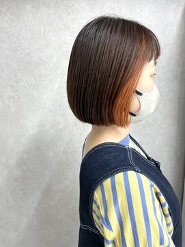 ドア(door) 【door南越谷・新越谷】インナーカラーボブ　オレンジ