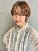 グレーベージュ/斜めバング/フレンチガーリー/ネイビー[笹塚]