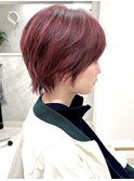ワインレッドショートウルフ