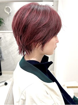 ハイストリートヘア(High street Hair) ワインレッドショートウルフ