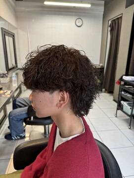 アイズ 海老名(AIZU) 王道マッシュ　波巻きスパイラルパーマ　メンズパーマ　理容室