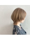 #ボブウルフ×ミルクティーベージュ