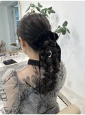 編み下ろしポニー★ヘアセット★結婚式ヘア