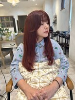 ザ シーワークス(THE Cworks)&nbsp;レイヤーカット/ロングレイヤー/赤カラー/ピンク／ダブルカラー