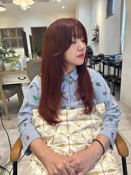 ザ シーワークス(THE Cworks) レイヤーカット/ロングレイヤー/赤カラー/ピンク／ダブルカラー