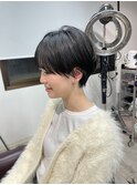 大人ショートボブ丸みショートカットマッシュショート前髪あり