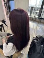 アジールヘア 所沢プロペ通り店(agir hair)&nbsp;ワインレッド美髪イメチェンワイドバングケアブリーチ所沢