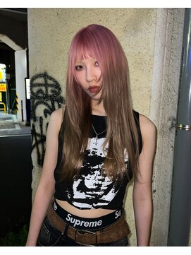 シイ(SIE) コットンキャンディーピンク×モーヴブラウンのルーツカラー☆☆