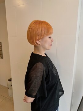 ヘアカロン 熊本下通店(Hair CALON) ボブ/ショートボブ/デザインカット/オレンジカラー/