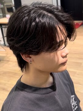 ニコ トウキョウ ロジック(nico TOKYO Logic) メンズセンターパートウルフセンターパートニュアンスパーマ襟足