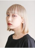 tetohair 渡辺 マッシュ ボブ ウルフ ホワイト ブロンド