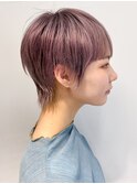 ハイトーン　ピンク　ショート　ピンクカラー