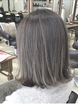 ジャストビューティ ルフレ 金沢八景店(Just Beauty Rufure)&nbsp;エアリーミディ/ショートパーマ/黒髪/ホワイトアッシュ