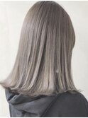 小顔セミウェットウェーブピンクベージュハイライトカラー