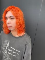 サロンプレッジエビノマル(salon PLEDGE ebinomaru) ミディアムパーマ&オレンジカラー