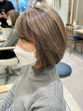 グラッシー センター北店(GLASSI) 白髪ぼかしハイライトでイメチェン★アッシュグレージュ★坂田