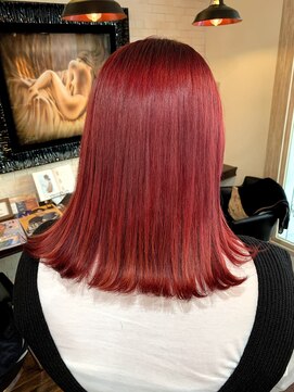 ボアップ(boappu) #レッドカラー#ケアブリーチ#夏カラー