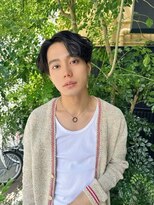 バランス 天王寺店(Balance)&nbsp;マッシュツーブロック束感黒髪シークレットパーマセンターパート