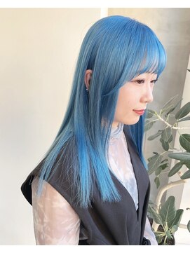 イル(ill) ブルー 寒色 ダブルカラー ストレート