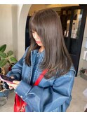 ブリーチなし透明感グレージュ