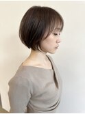 say.オリーブアッシュ暗髪イメチェン外ハネボブ美髪ワイドバング