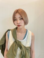 ハイトーンベージュ×切りっぱなしボブ/表参道
