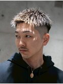MEN'S/アップバングショート×ハイライト/フェード/短髪