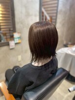 クレエ ヘアー デザイン(creer hair design)&nbsp;小顔レイヤー似合わせカットボブスタイル×モーブブラウンカラー