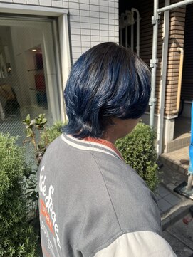 アッシュ 久我山店(Ash) マッシュウルフ×ブルーカラー