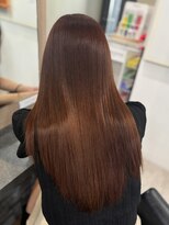 ラピス 横浜(Lapis)&nbsp;オレンジブラウンカラーブリーチカラー髪質改善シールエクステ