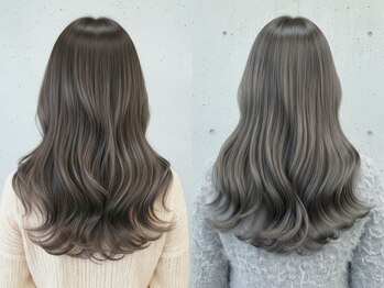 ディーヴァヘアーエズ(DIVA hair Eze)の写真/ブリーチなしダブルカラーで透明感たっぷりの柔らかいカラーに♪ナチュラルなオリーブカラーが人気◎
