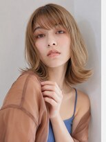 キース ヘアアンドメイク 恵比寿(kith. hair&make)&nbsp;透明感ベージュ/ミディアム/外ハネレイヤー