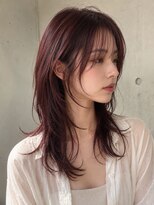 シアバイルーシー(SIA by LUCEY)&nbsp;暖色カラーブリーチなしピンクカラー赤髪ボルドーカラーレッド