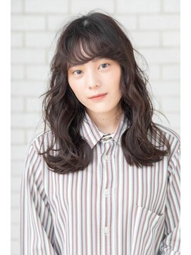 パノラ(PANOLA) 大人可愛いウェーブロング/クール系/ブルーブラック