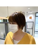 大人可愛い20代30代小顔丸みショートボブこなれヘア【中目黒】
