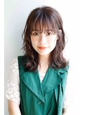大人ゆるふわミディアムスタイル