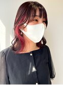 イヤリングカラーインナーカラーハイライトフェイスフレーミング