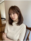 大人かわいいミディアムレイヤーカット/小顔シースルー前髪