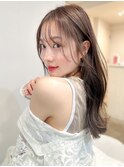 くびれヘアアプリコットオレンジ夏ヘアハイライトカラー
